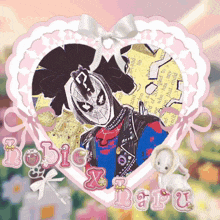 a heart with a picture of a man and the words bobie x haru