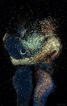together galaxy space hug love