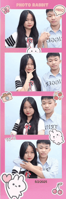 a girl and a boy are posing for a photo with the date 5/22/2025