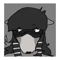 a black and white drawing of a person with long hair