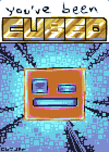 a pixel art of a face with the words you 've been fused below it