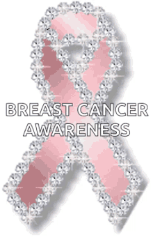 breast cancer awareness logo sparkling ribbon