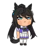 a cartoon drawing of a girl with long black hair