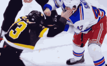 nyr rangers fight knockout nhl