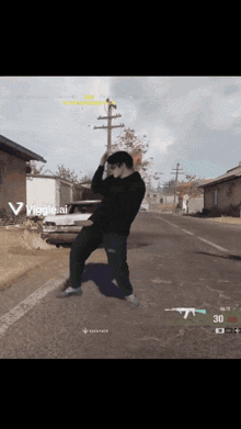 a man dancing in a video game with the number 30 on the bottom right