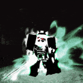 a black and white image of a samurai with red eyes