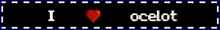 a sign that says i love acelot with a heart