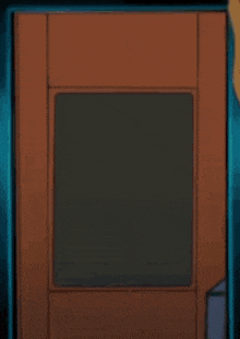 a cartoon character in a blue jacket with a badge on his chest