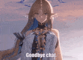 a picture of a girl with the words goodbye chat on the bottom