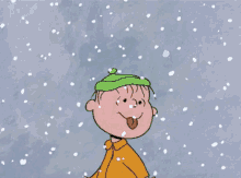 Catch A Snowflake GIF - Weather Snow Charlie Brown GIFs