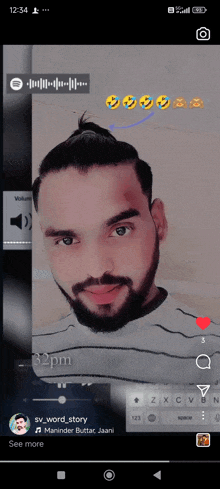 a screenshot of a man 's face on a cell phone
