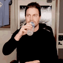 Stephen Amell Drink GIF