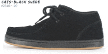 a pair of black suede shoes with the number 2345 on it