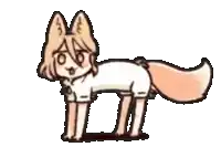 a cartoon drawing of a fox standing next to a chicken .