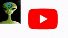 a picture of an alien next to a picture of a carrot