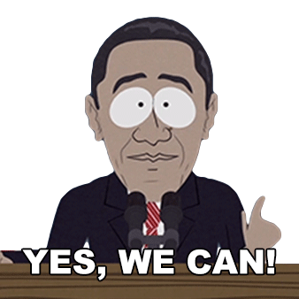 Yes We Can Barack Obama Sticker - Yes We Can Barack Obama South Park Stickers