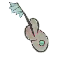 a colorful drawing of a key with a green center