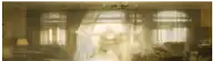 a blurred image of a living room with a ghost in the window .