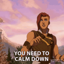 You Need To Calm Down Teela GIF - You Need To Calm Down Teela Masters Of The Universe Revelation GIFs