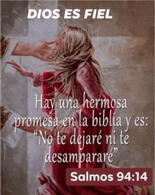 a poster that says dios es fiel and salmos 94 14