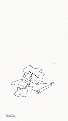 a black and white drawing of a person and a ghost with flipaclip written at the bottom