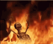 skeleto skeleton fire hell burn