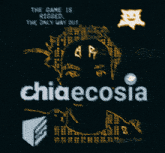 a black background with a face and the words chiaecosia on it