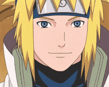 a close up of a cartoon character with blue eyes