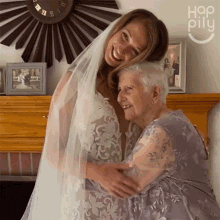Hugging My Grandma Happily GIF - Hugging My Grandma Happily I Love My Grandma GIFs