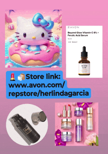 a collage of beauty products including beyond glow vitamin c serum