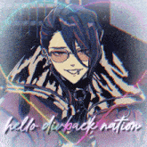 a picture of a man with glasses and the words hello divback nation below him