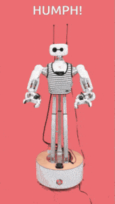 a robot with the words humph on the bottom