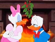 キス　きす　ディズニー　ドナルドダック　デイジーダック GIF - Kiss Disney Donald GIFs