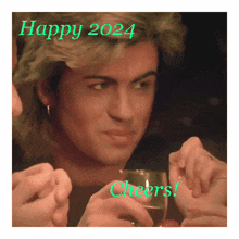 George Michael Happy New Year 2024 Wishes GIF - George Michael Happy New Year 2024 Wishes Cheers GIFs