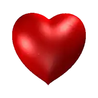 a red heart on a white background with a few dots on it