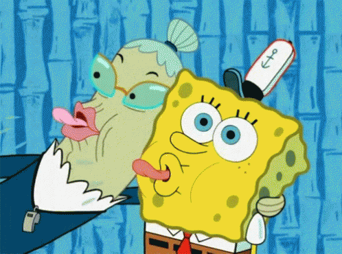 spongebob tongue finger gif