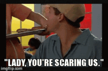 Billy Madison Lunch Lady GIF - Billy Madison Lunch Lady Youre Scaring Us GIFs