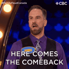 Here Comes The Comeback James GIF - Here Comes The Comeback James Family Feud Canada GIFs
