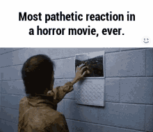Horror Movie Reaction GIF - Horror Movie Reaction Most Pathetic GIFs