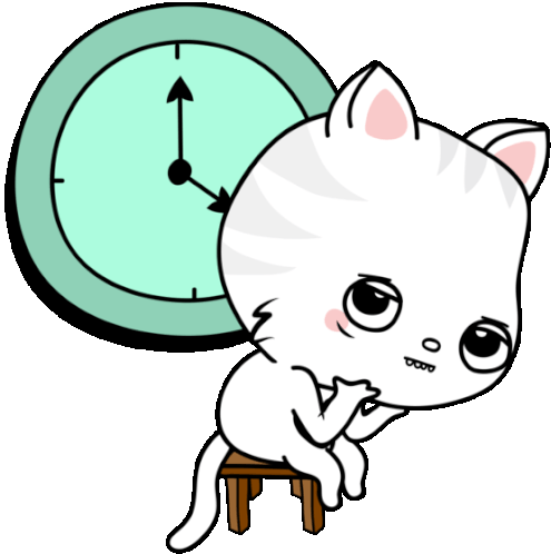 Bored Toofio Waiting Sticker - Toofiothe Cat Waiting Clock Watching Stickers