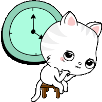Bored Toofio Waiting Sticker - Toofiothe Cat Waiting Clock Watching Stickers