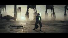 Luke Skywalker Green Lightsaber GIF - Luke Skywalker Green Lightsaber Star Wars GIFs