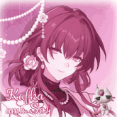 a picture of a girl with the name kafka on it