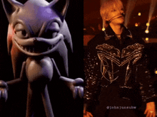 a picture of a cartoon character and a picture of a person