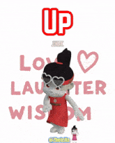 a cartoon girl wearing a red headband that says toyota on it