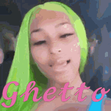 Neon Green Wig Baddie GIF - Neon Green Wig Baddie Speaking My Shit GIFs