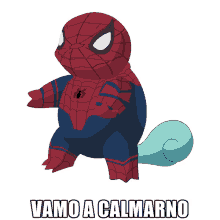 Vamo A Calmarno GIF - Squirtle Spiderman Costume GIFs