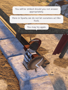 a screenshot of a video game that says lysaios