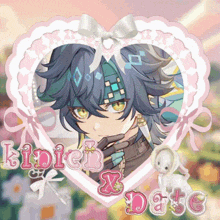 a picture of a boy in a heart with the words kidieh x date