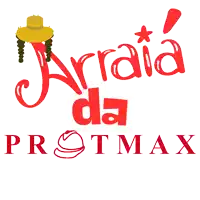 a logo for arraia da protmax with a straw hat on top